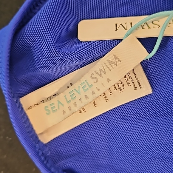 💕SEA LEVEL Eco Essentials Keyhole Halter One Piece Swimsuit Cobalt Blue 12 NWT - Picture 13 of 15
